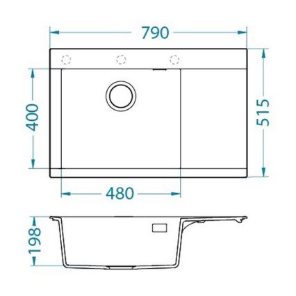 ALVEUS 1149299 - PURE kitchen sink 79 x 51.5 cm granite/white