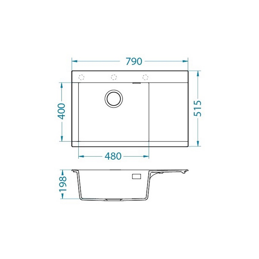 ALVEUS 1149303 - PURE Kitchen Sink 79 x 51.5 cm, granite/anthracite