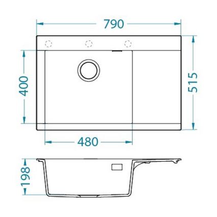 ALVEUS 1149304 - Kitchen sink PURE 79 x 51.5 cm granite/black