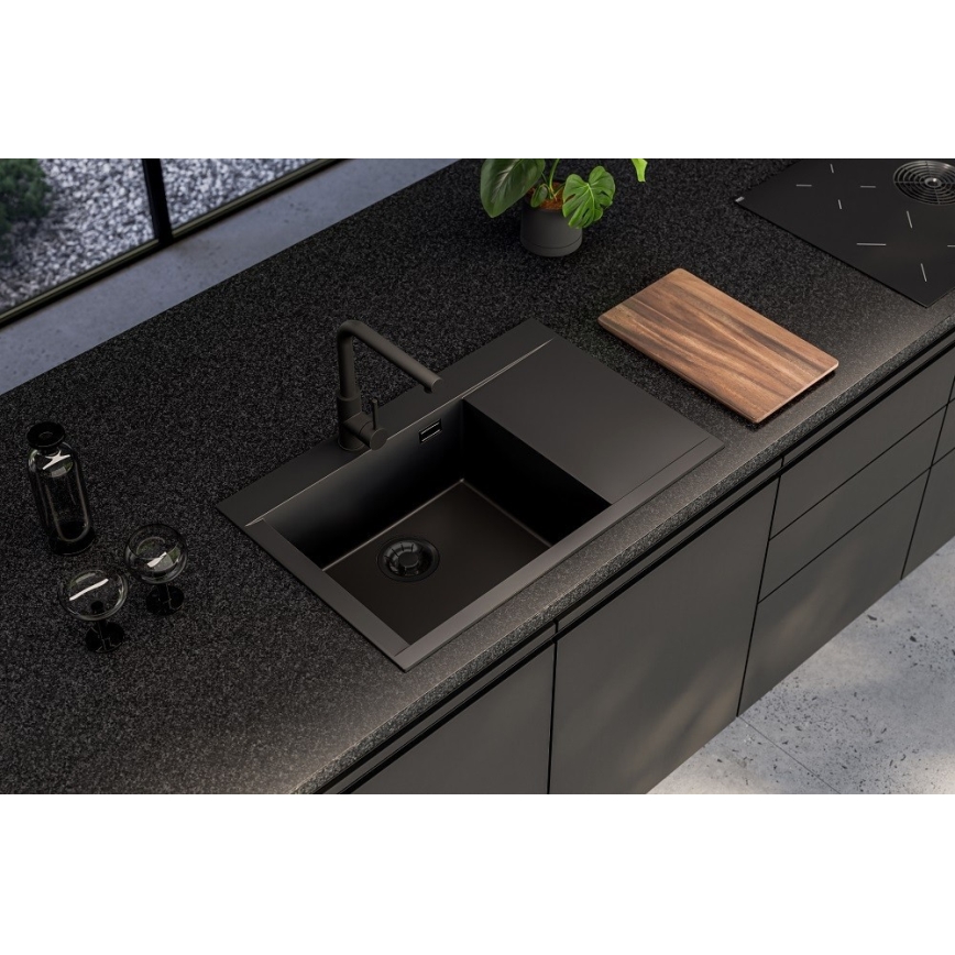ALVEUS 1149305 - PURE Kitchen Sink 79 x 51.5 cm, Granite/Black