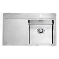 ALVEUS 1149516 - PURE kitchen sink 79 x 52.5 cm, satin finish, right-hand + siphon with quick-release waste