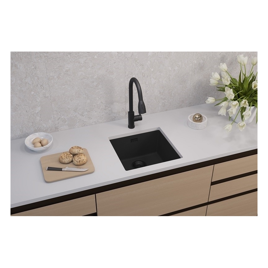 ALVEUS 1150048 - Kitchen sink OMNI 45x45 cm granite/black