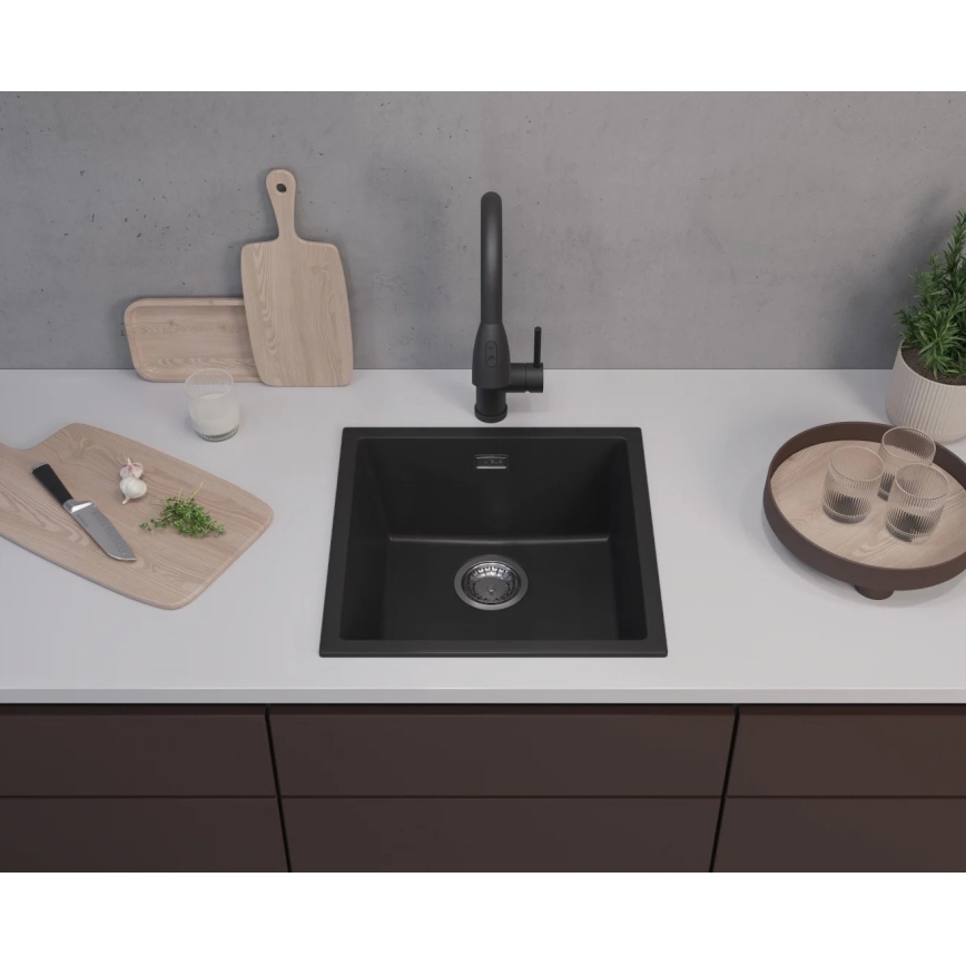 ALVEUS 1150048 - Kitchen sink OMNI 45x45 cm granite/black