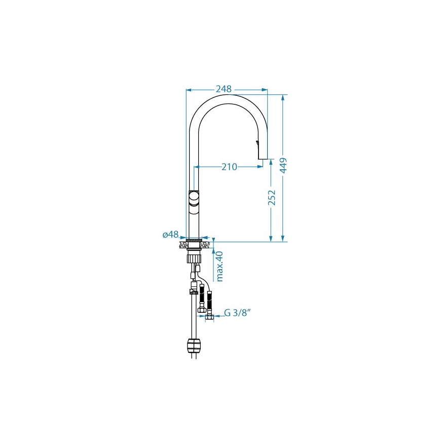 ALVEUS 1150776 - Sink tap SWAN 44,9 cm gold