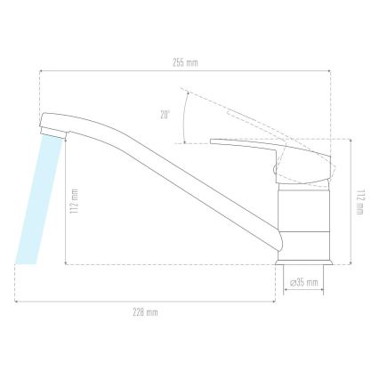 ALVEUS 1150800 - CLARA kitchen sink faucet 13.5 cm granite/black