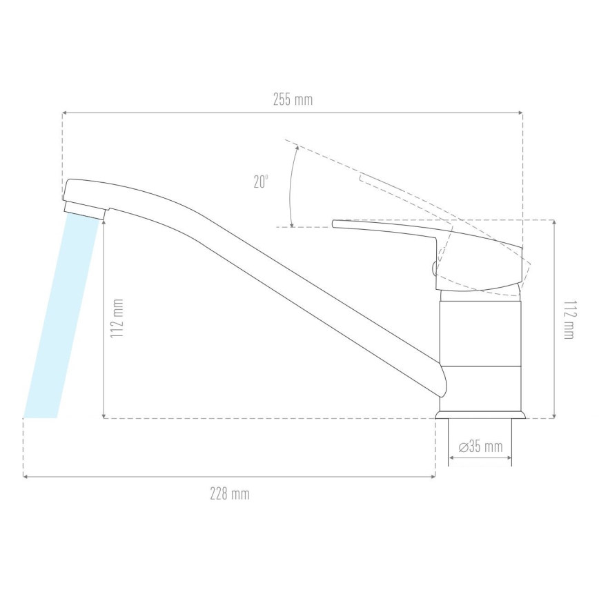 ALVEUS 1150800 - CLARA kitchen sink faucet 13.5 cm granite/black
