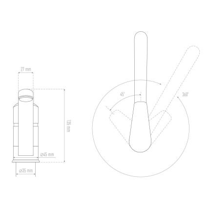 ALVEUS 1150800 - CLARA kitchen sink faucet 13.5 cm granite/black