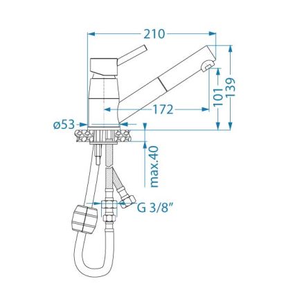 ALVEUS 1150888 - Sink tap with pull-out sprayer NANO 13,9 cm shiny chrome