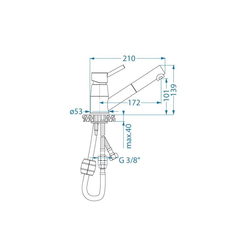 ALVEUS 1150888 - Sink tap with pull-out sprayer NANO 13,9 cm shiny chrome