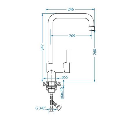 ALVEUS 1150925 - Sink tap STELLA 34,7 cm black