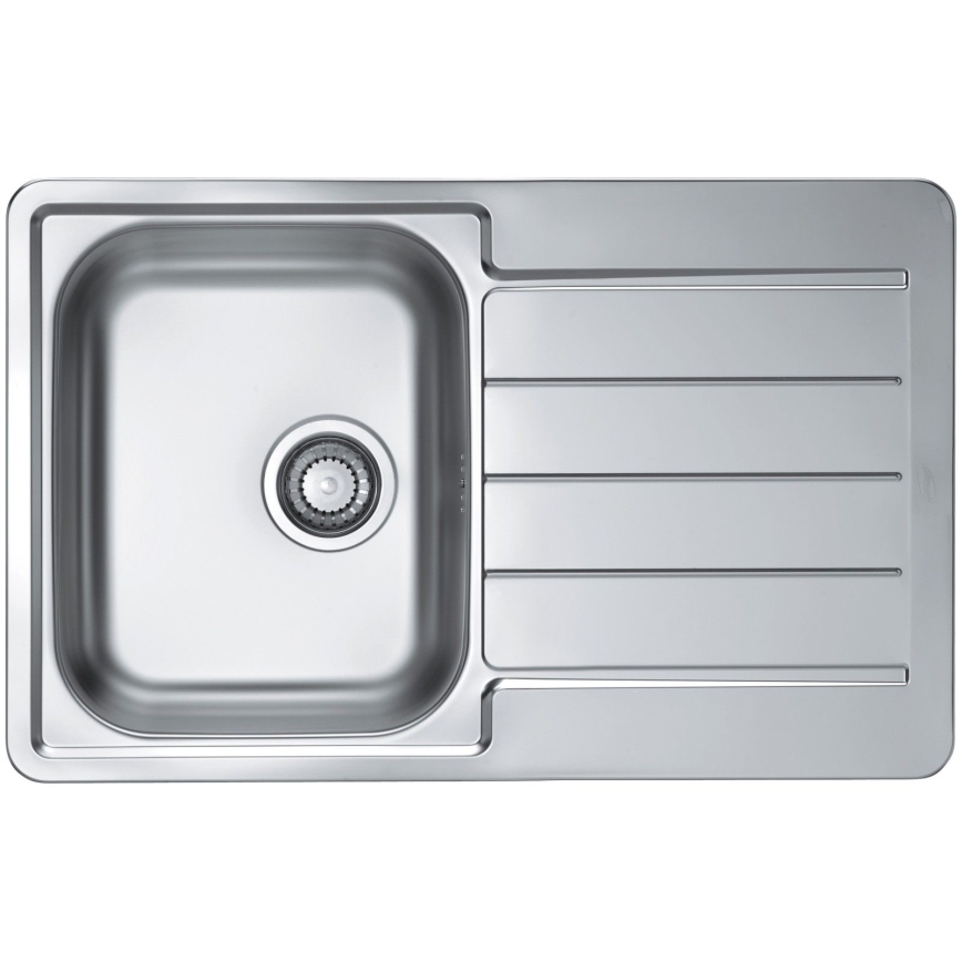 ALVEUS SET0026 - LINE kitchen sink 79 x 50 cm + TONIA 29.5 cm sink faucet, satin/polished chrome