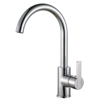 ALVEUS SET0026 - LINE kitchen sink 79 x 50 cm + TONIA 29.5 cm sink faucet, satin/polished chrome