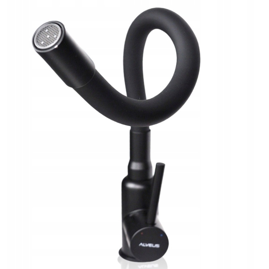 ALVEUS SETA23193 - ATROX 50x50 cm kitchen sink + MINTAS 34 cm sink mixer with flexible spout, granite/matte black