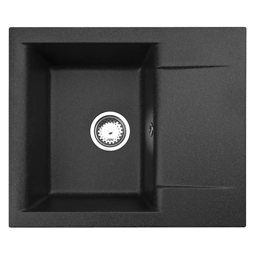 ALVEUS SETA23197 - Kitchen sink CADIT 59x50 cm + faucet with flexible spout MINTAS 34 cm granite/matte black