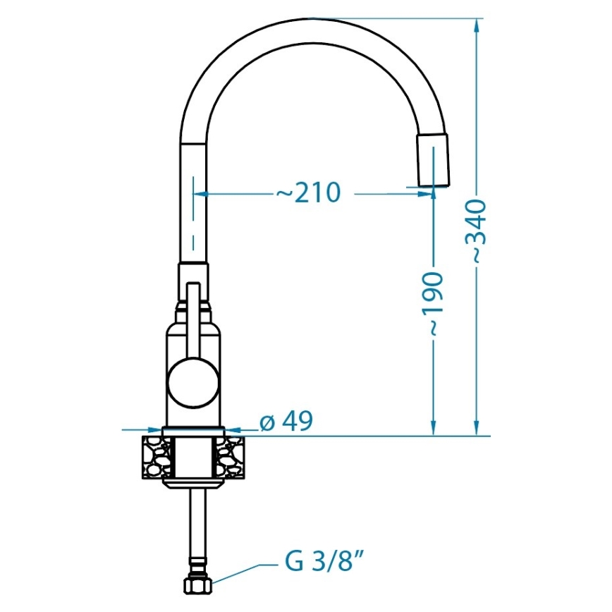 ALVEUS SETA23228 - Kitchen sink ATROX 59x50 cm + kitchen tap with flexible arm MINTAS 34 cm granite/matt black