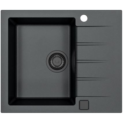 ALVEUS SETA23230 - Kitchen sink CADIT 59x50 cm + MINTAS faucet with flexible spout 34 cm granite/matte black