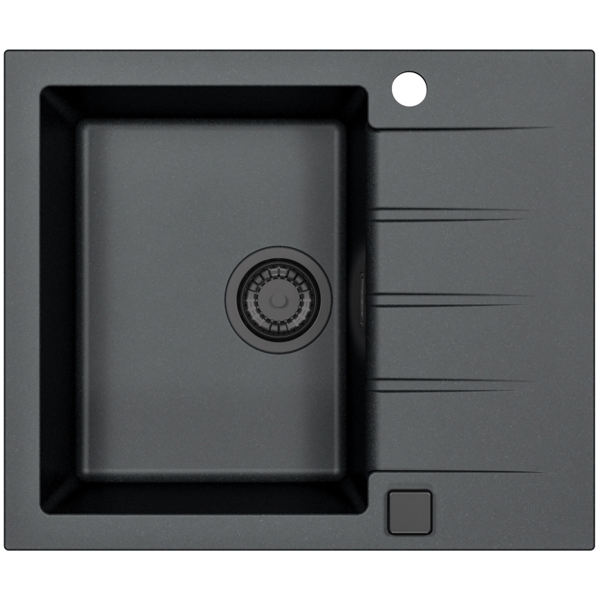 ALVEUS SETA23230 - Kitchen sink CADIT 59x50 cm + MINTAS faucet with flexible spout 34 cm granite/matte black