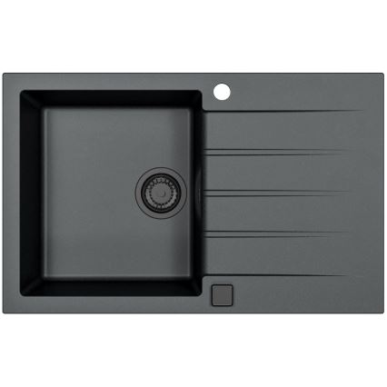ALVEUS SETA23231 - Kitchen sink CADIT 79x50 cm + faucet with flexible arm MINTAS 34 cm granite/matte black