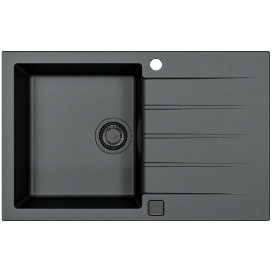 ALVEUS SETA23231 - Kitchen sink CADIT 79x50 cm + faucet with flexible arm MINTAS 34 cm granite/matte black