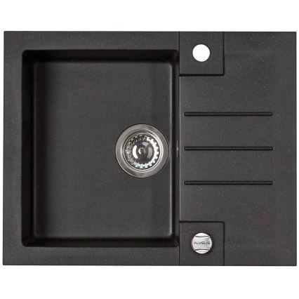 ALVEUS SETA23236 - ROCK kitchen sink 59.5 x 47.5 cm + MINTAS 34 cm sink faucet with flexible spout, granite/matte black