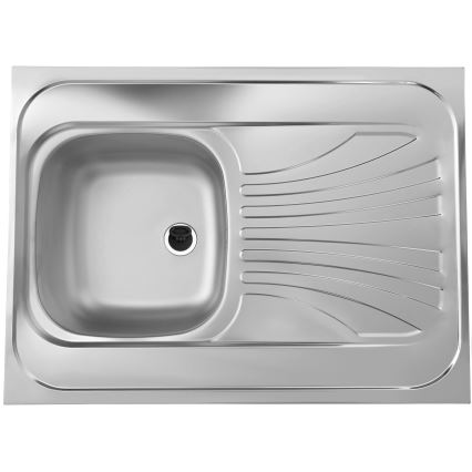 ALVEUS SETA24019 - Kitchen sink CLASSIC 80x60 cm + faucet with flexible arm MINTAS 34 cm brushed stainless steel/black