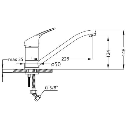 ALVEUS SETA259 - BASIC 78 x 43.5 cm Kitchen Sink + RIVIERA 14.8 cm Sink Faucet, Satin/Polished Chrome