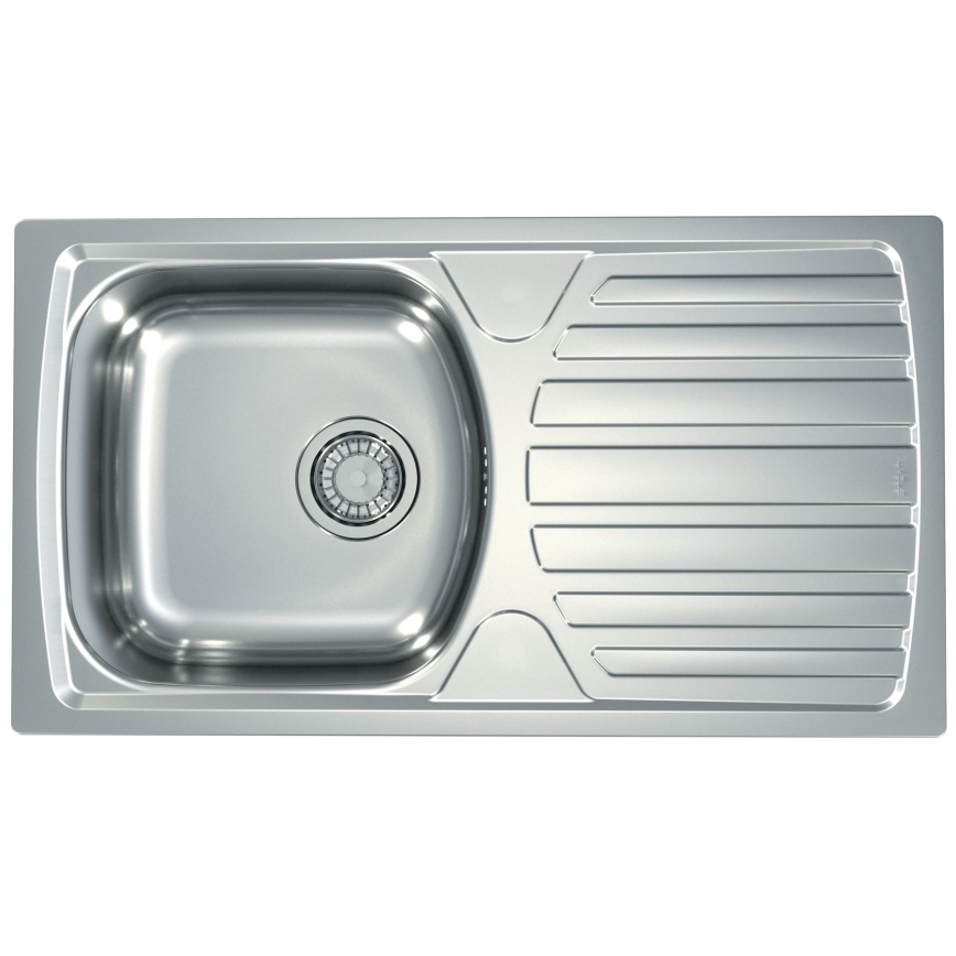 ALVEUS SETA259 - Kitchen Sink BASIC 78x43.5 cm + RIVIERA Tap 14.8 cm satin/glossy chrome