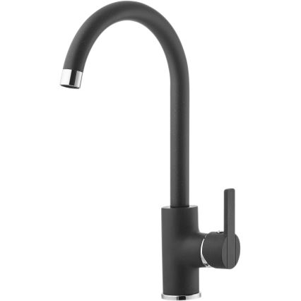 ALVEUS SETA737 - Kitchen sink CORTINA 50x45 cm + sink mixer with flexible spout TONIA 29,5 cm granite/matte black