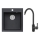 ALVEUS SETA737 - Kitchen sink CORTINA 50x45 cm + sink mixer with flexible spout TONIA 29,5 cm granite/matte black