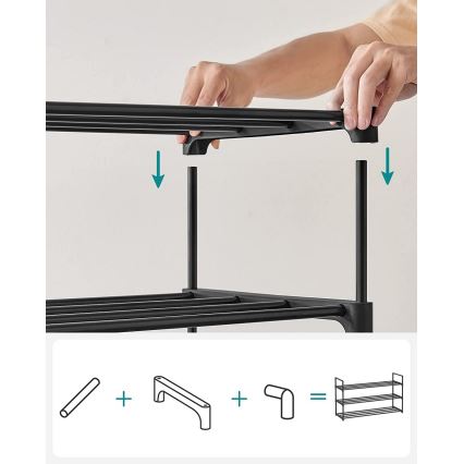ALVORO Black Shoe Cabinet