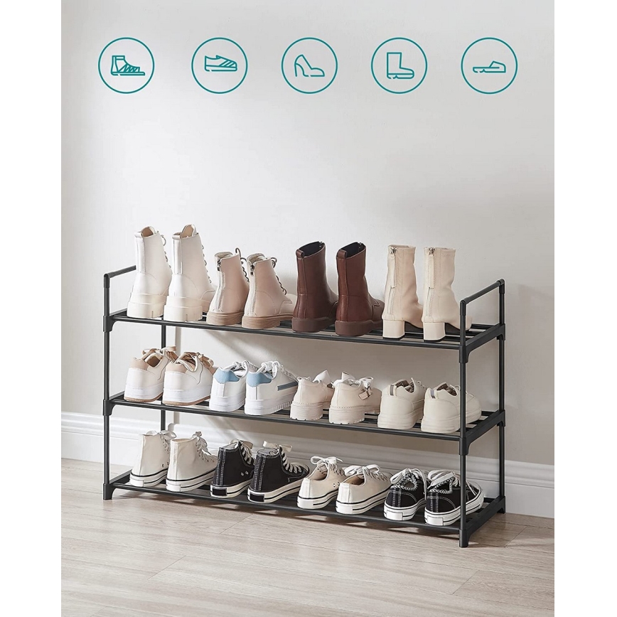 ALVORO Black Shoe Cabinet