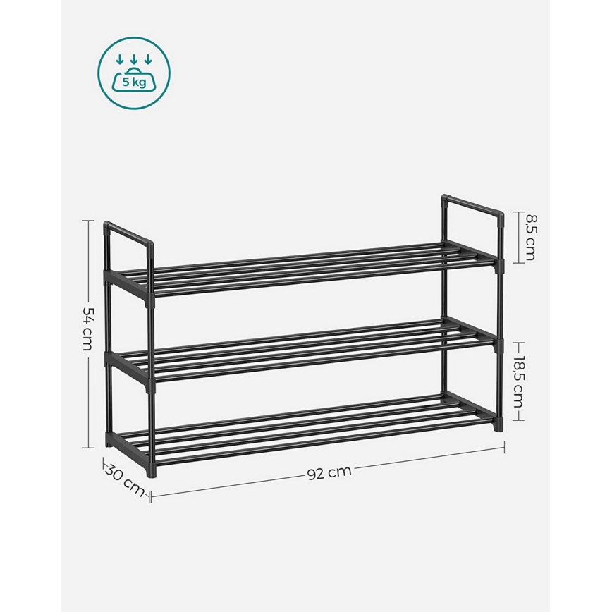 ALVORO Black Shoe Cabinet