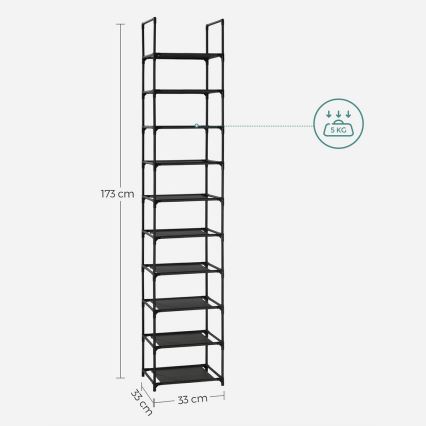 ALVORO Black Shoe Cabinet