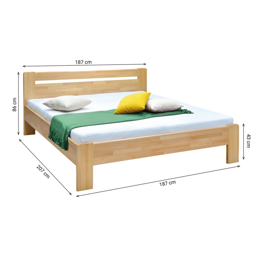 AMARA Solid Beech Double Bed 180x200 cm