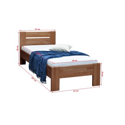 AMBER Single Bed 90x200 cm, Plum