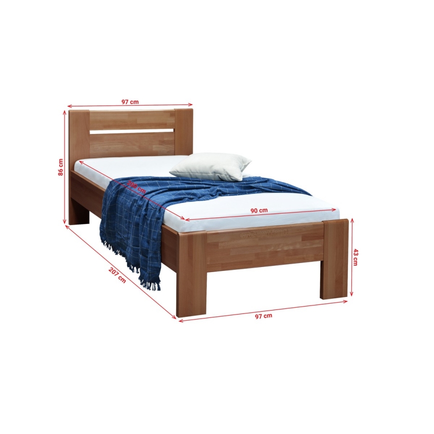 AMBER Single Bed 90x200 cm, Plum
