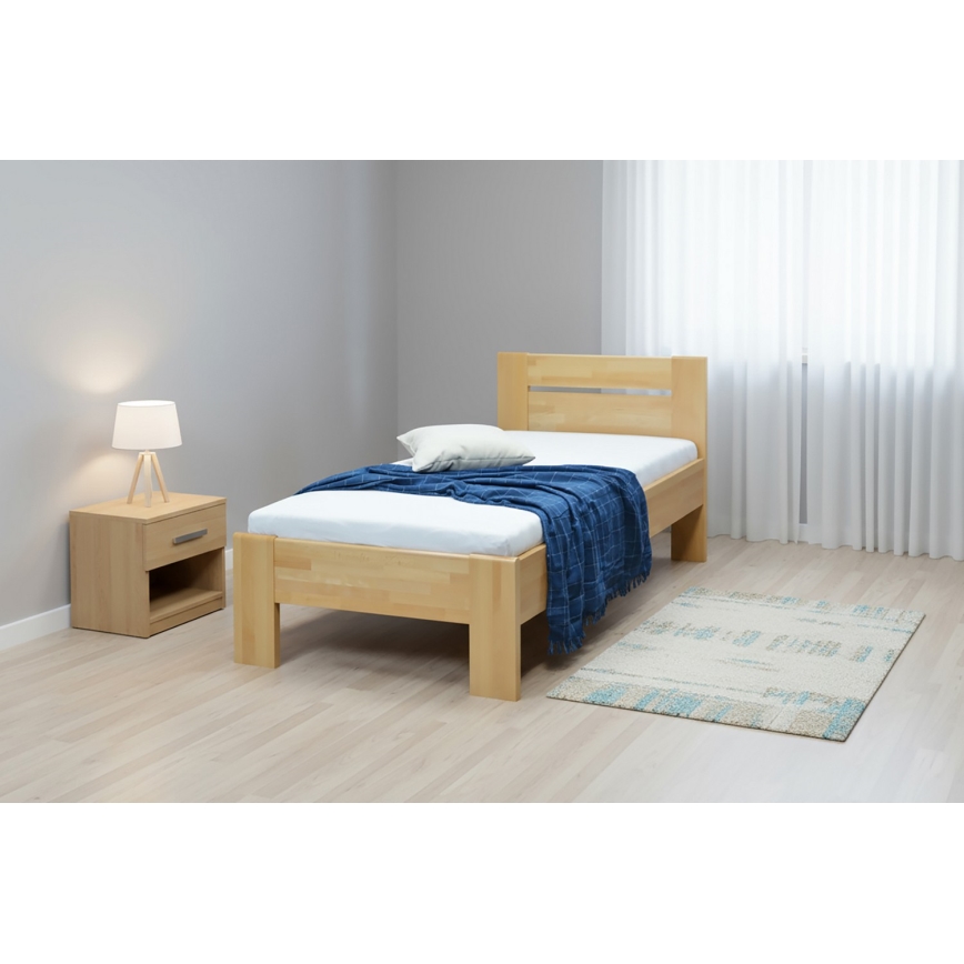 AMBER Solid Beech Single Bed 90x200 cm