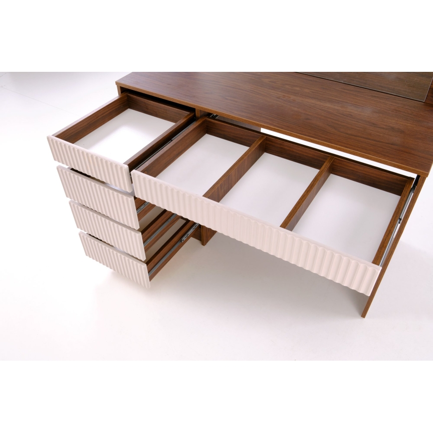 AMORIO Vanity Table 120x55 cm Cashmere/Walnut Decor