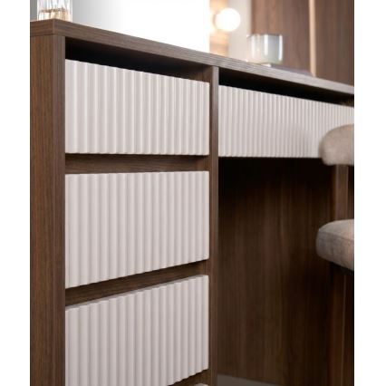 AMORIO Vanity Table 120x55 cm Cashmere/Walnut Decor