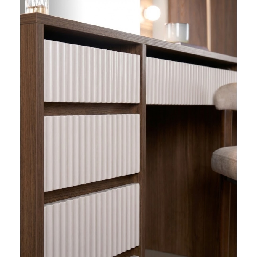 AMORIO Vanity Table 120x55 cm Cashmere/Walnut Decor