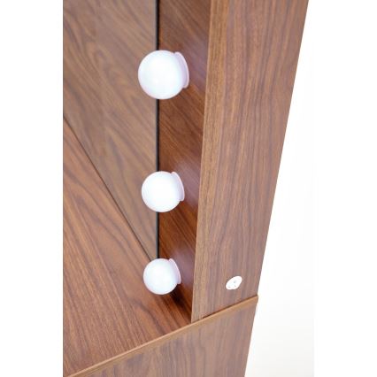 AMORIO Vanity Table 120x55 cm Cashmere/Walnut Decor