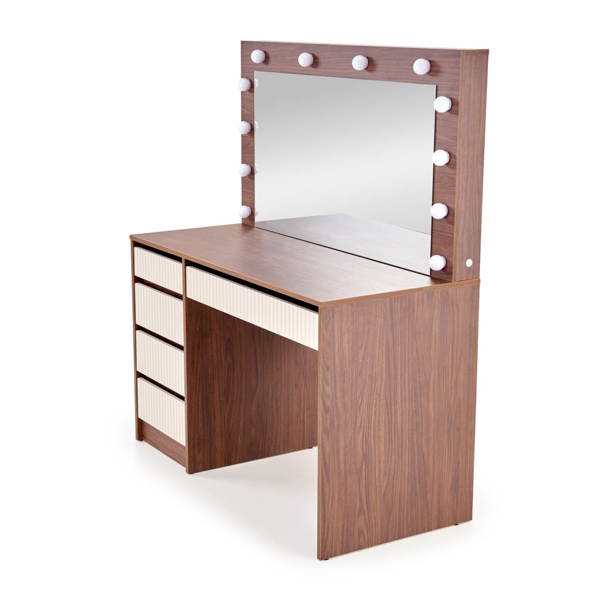 AMORIO Vanity Table 120x55 cm Cashmere/Walnut Decor
