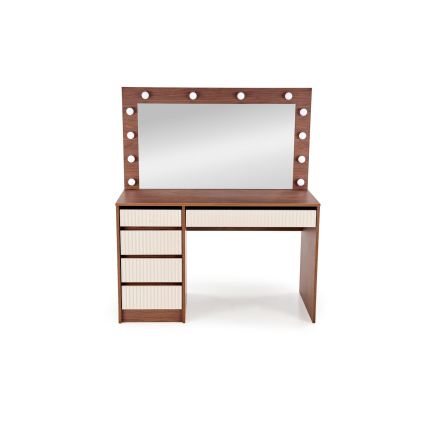 AMORIO Vanity Table 120x55 cm Cashmere/Walnut Decor