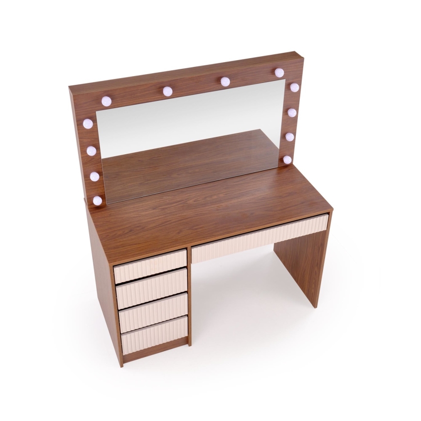 AMORIO Vanity Table 120x55 cm Cashmere/Walnut Decor