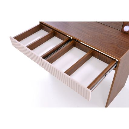 AMORIO Vanity Table 94x43 cm Cashmere/Walnut Finish