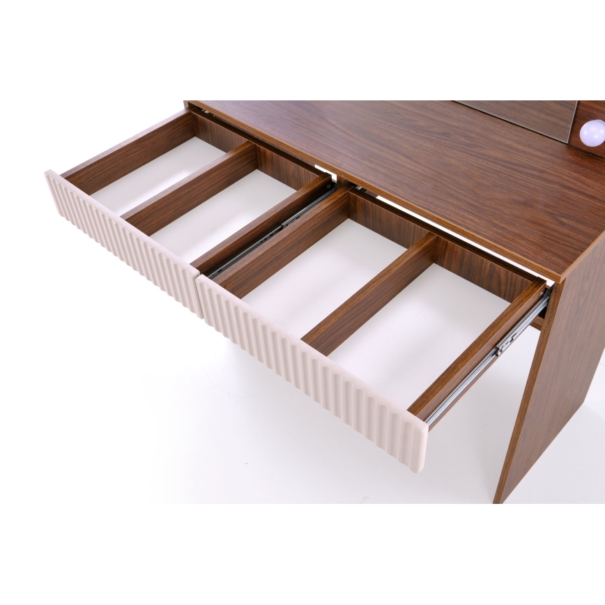 AMORIO Vanity Table 94x43 cm Cashmere/Walnut Finish