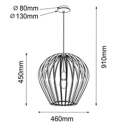 Amplex - Cable-Hung Pendant Light 1xE27/20W/230V Beige