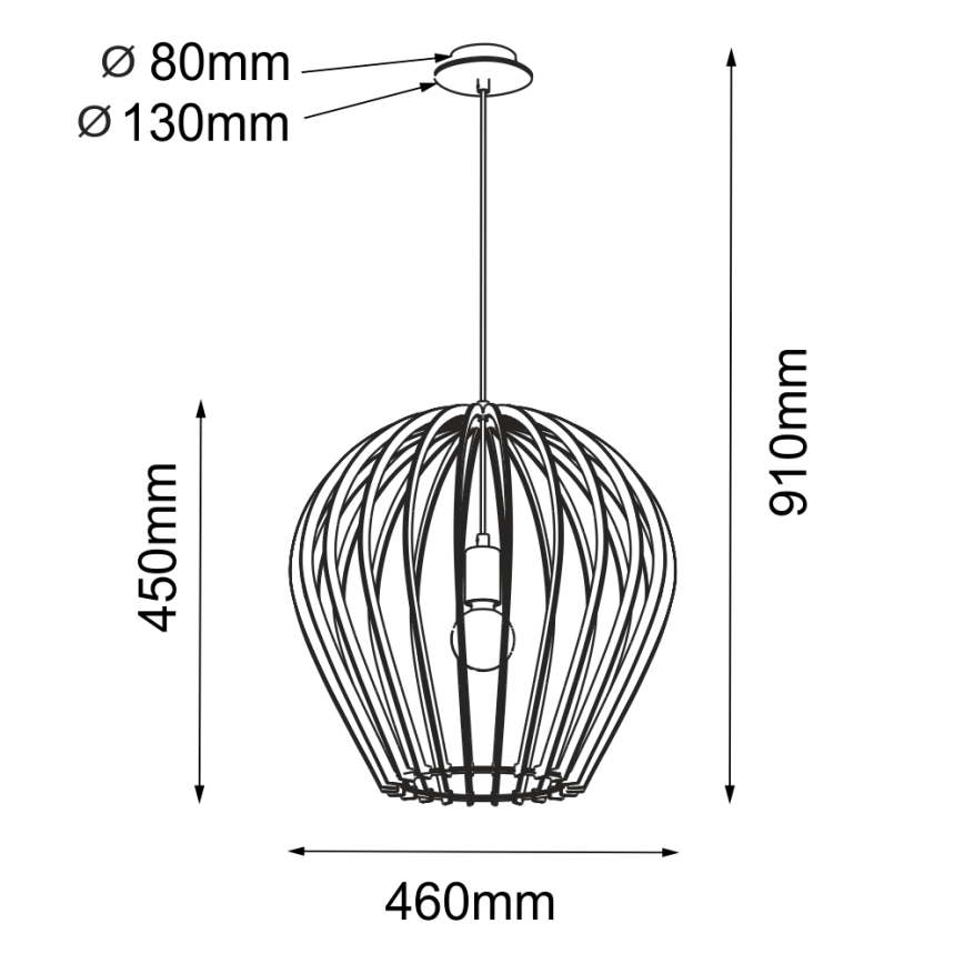 Amplex - Cable-suspended pendant light 1xE27/20W/230V Black