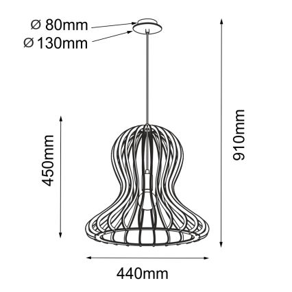 Amplex - Cable Pendant Light 1xE27/20W/230V Black
