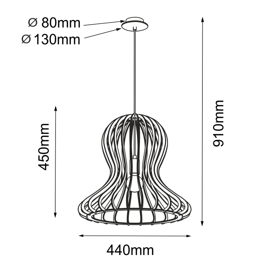 Amplex - Cable Pendant Light 1xE27/20W/230V Black